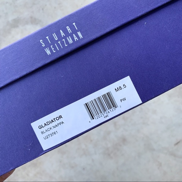 Stuart Weitzman Gladiator Sandals Black Leather With Box - 8.5 - Picture 14 of 16